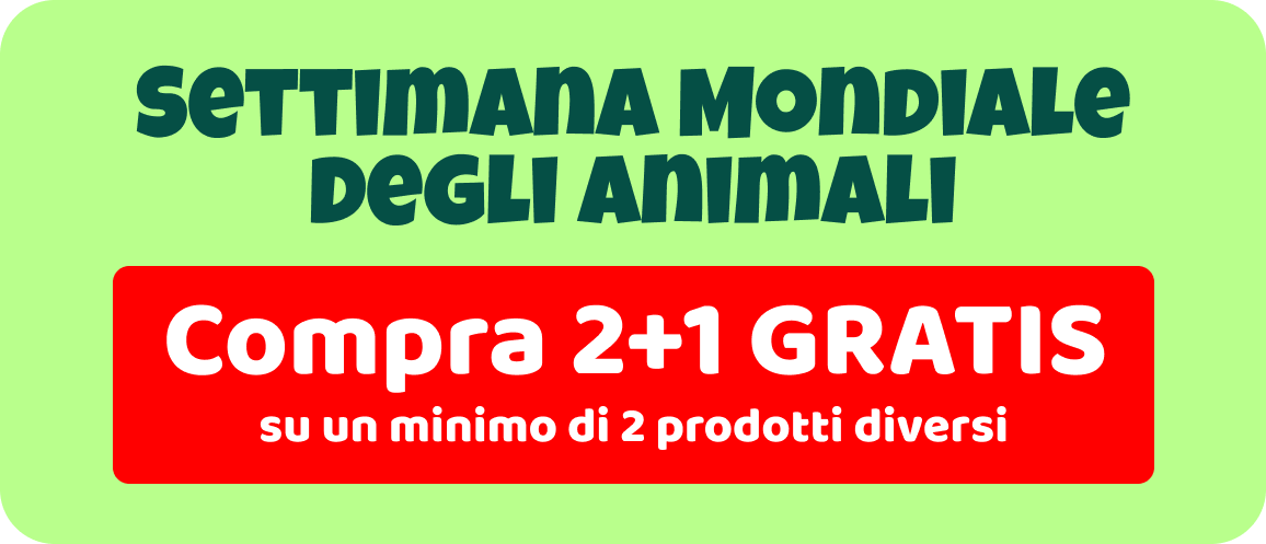 Settimana mondiale degli animali. Compra 2+1 GRATIS su un minimo di 2 prodotti diversi.